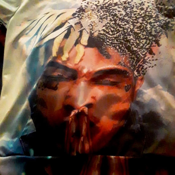 Xxxtentacion blue and white hoodie